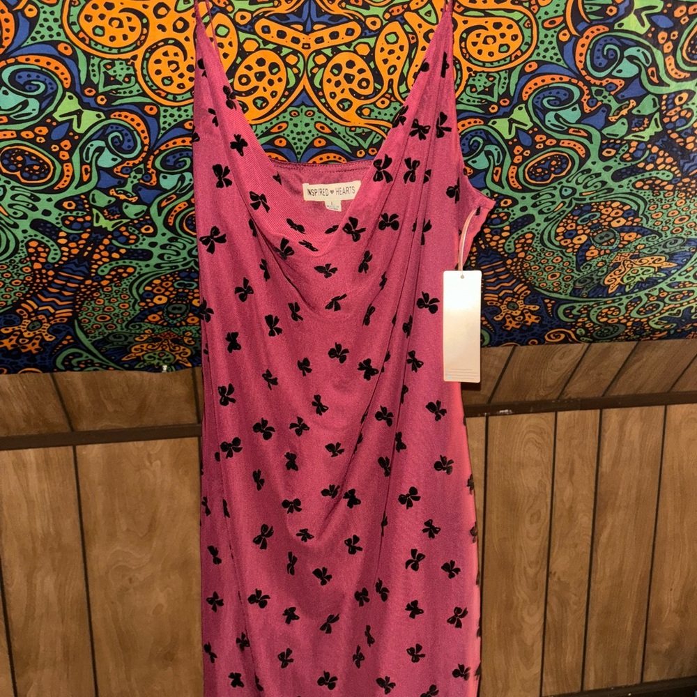 Pink and Black Women's Dress